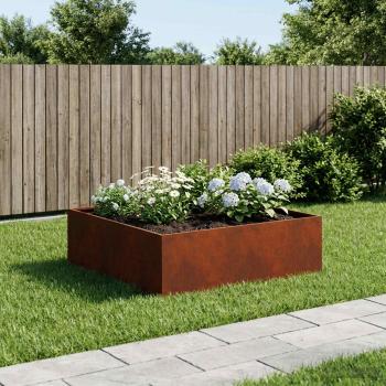 ARDEBO.de - Garten-Pflanzgefäß Rostoptik 80 x 80 x 30 cm Wetterfeststahl