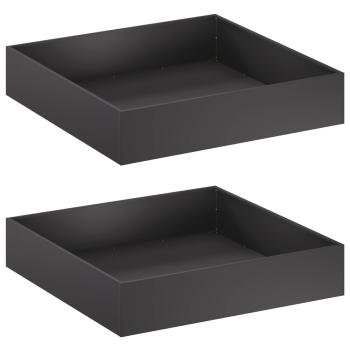 Garten-Pflanzgefäß 2 stk. Schwarz 80 x 80 x 20 cm