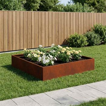 ARDEBO.de - Garten-Pflanzgefäß Rostoptik 80 x 80 x 20 cm Wetterfeststahl