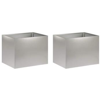 Garten-Pflanzgefäß 2 stk. Silber 40 x 30 x 30 cm Edelstahl