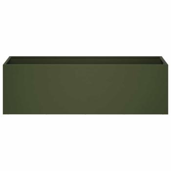 Garten-Pflanzgefäß Olivgrün 80 x 30 x 30 cm Kaltgewalzter Stahl