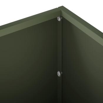 Garten-Pflanzgefäß Olivgrün 80 x 30 x 30 cm Kaltgewalzter Stahl