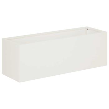 Garten-Pflanzgefäß Weiß 40 x 20 x 20 cm Kaltgewalzter Stahl