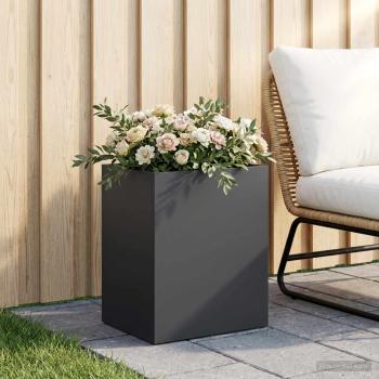 ARDEBO.de - Garten-Pflanzgefäß Schwarz 40 x 30 x 50 cm Kaltgewalzter Stahl