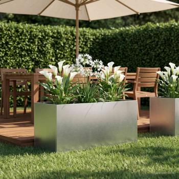 ARDEBO.de - Garten-Pflanzgefäß Silber 80 x 40 x 40 cm Edelstahl