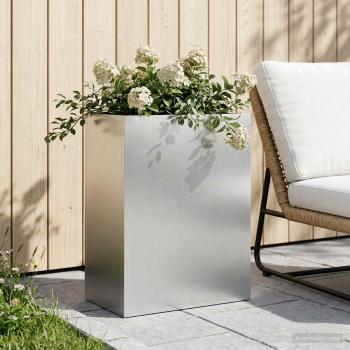 ARDEBO.de - Garten-Pflanzgefäß Silber 40 x 20 x 40 cm Verzinkter Stahl