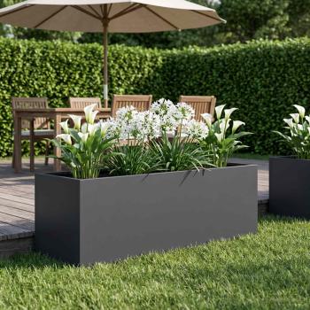 ARDEBO.de - Garten-Pflanzgefäß Anthrazit 80 x 30 x 30 cm