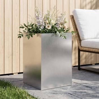 ARDEBO.de - Garten-Pflanzgefäß Silber 50 x 50 x 75 cm Edelstahl