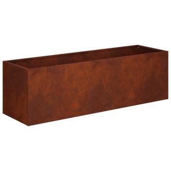 Garten-Pflanzgefäß Rostoptik 80 x 30 x 30 cm Wetterfeststahl