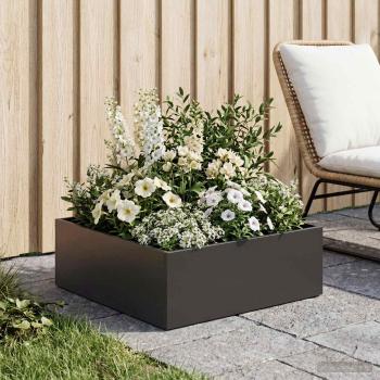 ARDEBO.de - Garten-Pflanzgefäß Schwarz 60 x 60 x 20 cm Kaltgewalzter Stahl