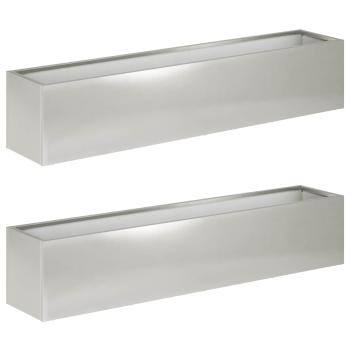 Garten-Pflanzgefäß 2 stk. Silber 100 x 20 x 20 cm Edelstahl