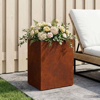 ARDEBO.de - Garten-Pflanzgefäß Rostoptik 40 x 30 x 40 cm Wetterfeststahl