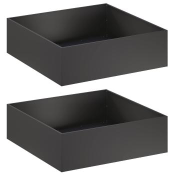 Garten-Pflanzgefäß 2 stk. Schwarz 80 x 80 x 30 cm