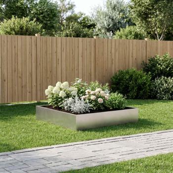 ARDEBO.de - Garten-Pflanzgefäß Silber 80 x 80 x 20 cm Edelstahl