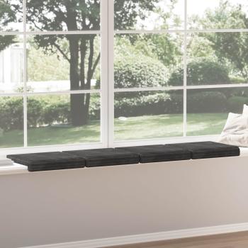 Bankkissen 4 stk. Plüschcord Dunkelgrau Tiefe 35 cm
