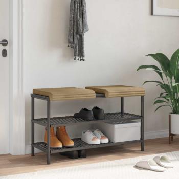 ARDEBO.de - Bankkissen 2 stk. Plüschcord Taupe Tiefe 35 cm