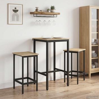 ARDEBO.de - Bartisch 52 x 52 x 90 cm Holzwerkstoff Sonoma-Eiche