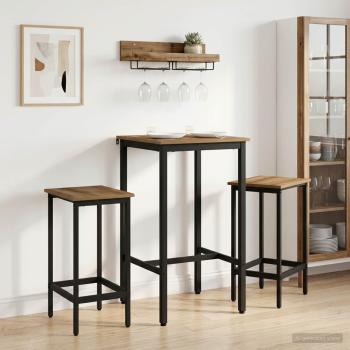 ARDEBO.de - Bartisch 52 x 52 x 110 cm Holzwerkstoff Artisan-Eiche