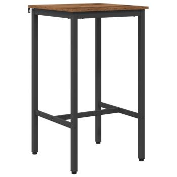 Bartisch 52 x 52 x 110 cm Holzwerkstoff Altholz Rechtwinklig