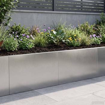 ARDEBO.de - Stützmauer 2 stk. 60 x 12 x 40 cm Edelstahl Silber