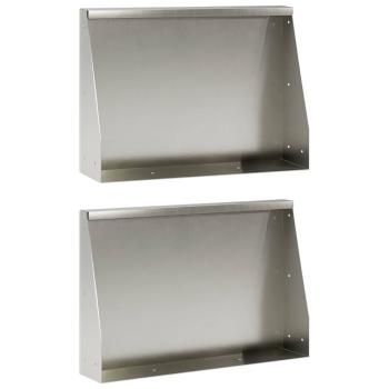 Stützmauer 2 stk. 60 x 12 x 40 cm Edelstahl Silber