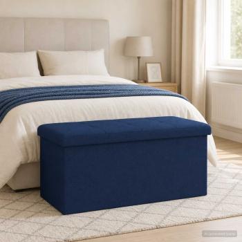 ARDEBO.de - Klappbare Aufbewahrungsbank Blau 180 kg 80 L 77 x 38 x 38 cm
