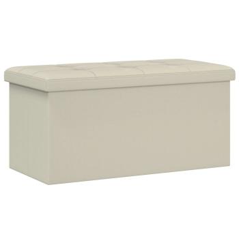 Klappbare Aufbewahrungsbank Weiß 180 kg 80 L 77 x 38 x 38 cm