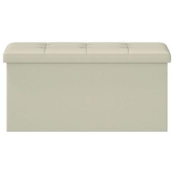 Klappbare Aufbewahrungsbank Weiß 180 kg 80 L 77 x 38 x 38 cm