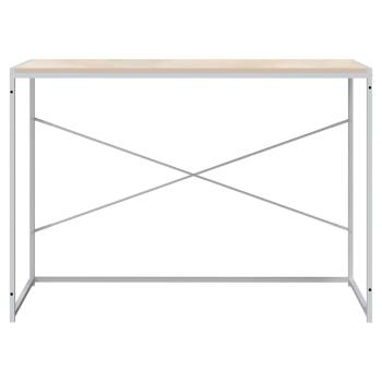 Computertisch Weiß und Eiche-Optik 110x60x70 cm Holzwerkstoff