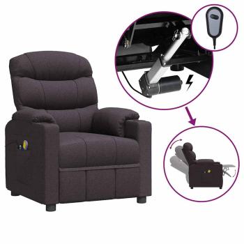 Massagesessel Elektrisch Dunkelbraun Stoff