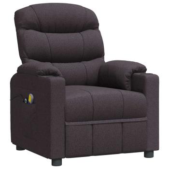 Massagesessel Elektrisch Dunkelbraun Stoff
