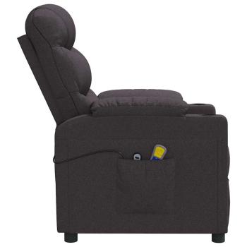 Massagesessel Elektrisch Dunkelbraun Stoff