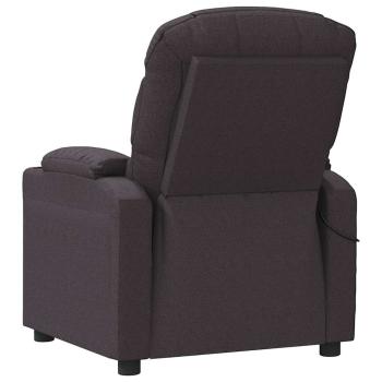Massagesessel Elektrisch Dunkelbraun Stoff