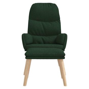 Relaxsessel mit Hocker Dunkelgrün Stoff