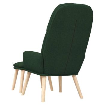 Relaxsessel mit Hocker Dunkelgrün Stoff