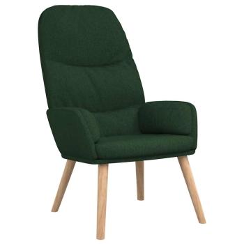 Relaxsessel mit Hocker Dunkelgrün Stoff