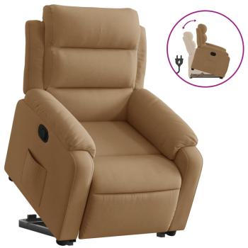 Relaxsessel mit Aufstehhilfe Braun Samt