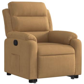 Relaxsessel mit Aufstehhilfe Braun Samt