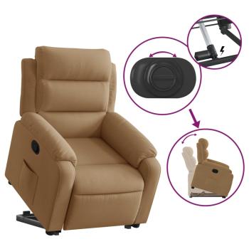 Relaxsessel mit Aufstehhilfe Braun Samt