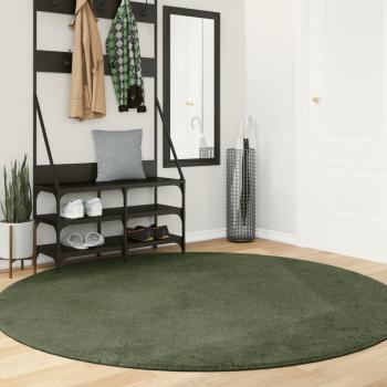 ARDEBO.de - Rug HUARTE Green Ø 200 cm 100% Polyester Flach