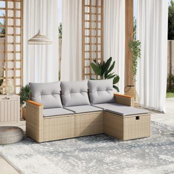 ARDEBO.de - Patio Sofa Set 3-Sitzer Beige and Grey