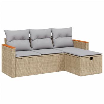 Patio Sofa Set 3-Sitzer Beige and Grey
