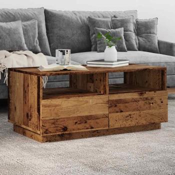 ARDEBO.de - Couchtisch mit LED-Leuchten Altholz-Optik 90x49x40 cm