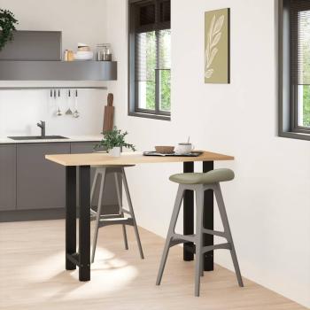 ARDEBO.de - Bartischbeine Schwarz 2 Stk. 40x(90-91) cm Stahl