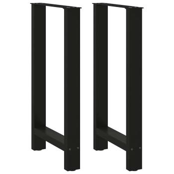Bartischbeine Schwarz 2 Stk. 40x(90-91) cm Stahl