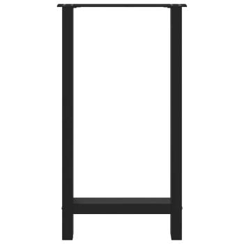 Bartischbeine Schwarz 2 Stk. 40x(90-91) cm Stahl