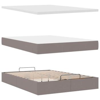Ottoman-Bett mit Matratze Taupe 140x200 cm Stoff
