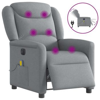 ARDEBO.de - Massagesessel Elektrisch Hellgrau Stoff