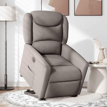 Relaxsessel mit Aufstehhilfe Elektrisch Taupe Stoff