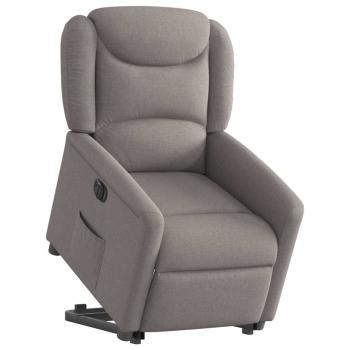 Relaxsessel mit Aufstehhilfe Elektrisch Taupe Stoff